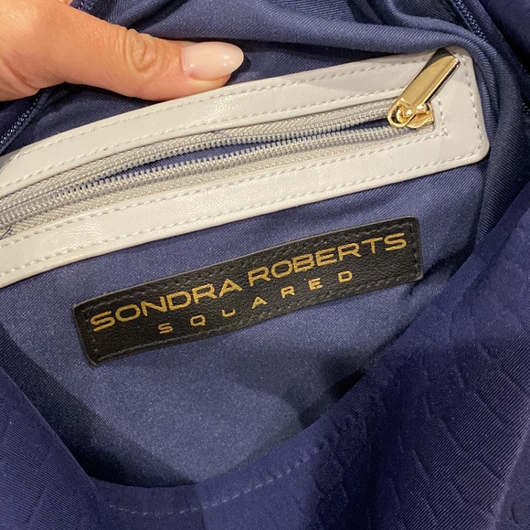 Sondra Roberts Squared Navy Hobo - Picture 2 of 3